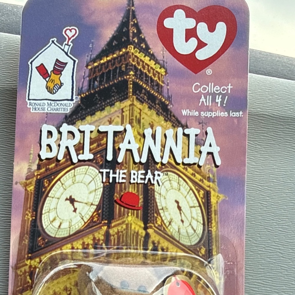 Ty McDonald's Teenie Beanie Baby Britannia the Bear 1999β Sealed Package Brown